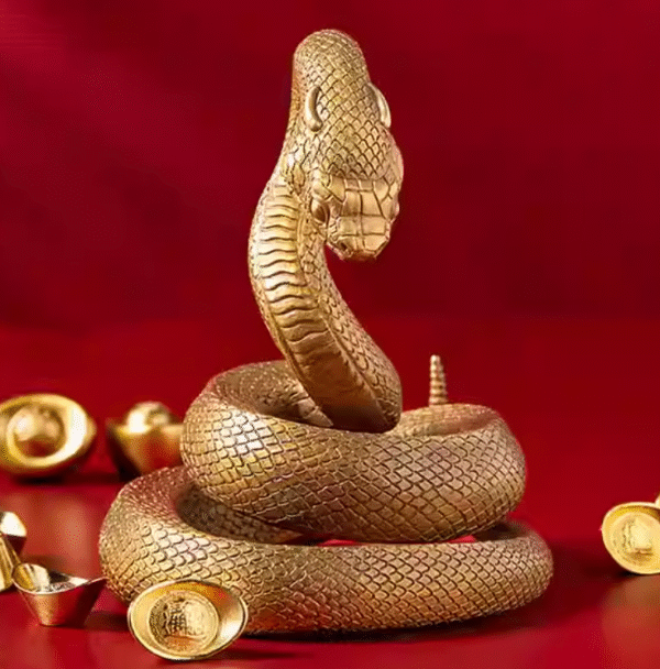 The Snake – Handcrafted Solid Brass Zodiac Sculpture, “The Celestial Serpent,” Auspicious Symbol of Wisdom & Renewal