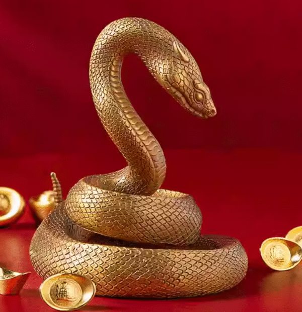 The Snake – Handcrafted Solid Brass Zodiac Sculpture, “The Celestial Serpent,” Auspicious Symbol of Wisdom & Renewal