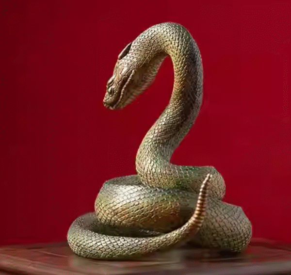 The Snake – Handcrafted Solid Brass Zodiac Sculpture, “The Celestial Serpent,” Auspicious Symbol of Wisdom & Renewal