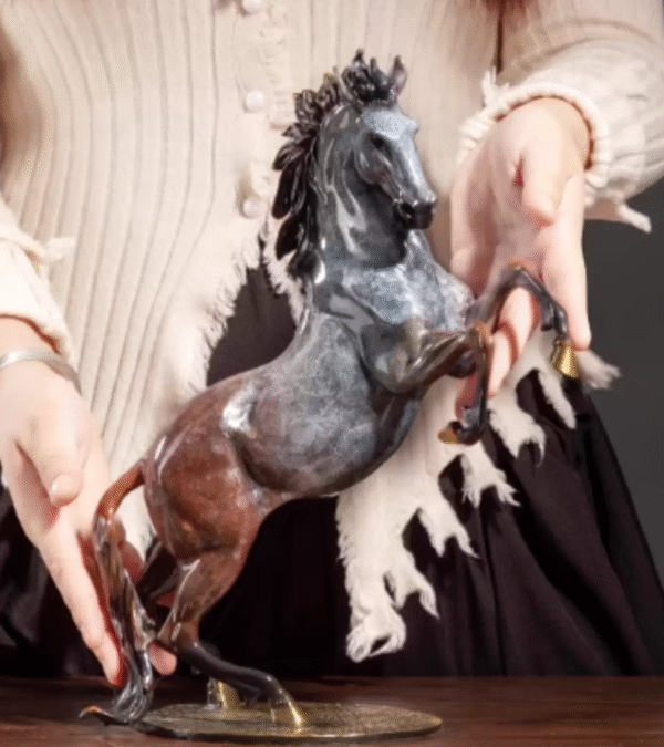 Galloping Steed – Handcrafted Solid Brass Horse Sculpture, “Soaring to Great Heights”