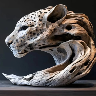 Leopard Head – Handcrafted Sculpture, “The Gaze of the Forest,” Original Design by Phạm Tuấn, Global Exclusive
