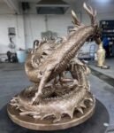 The Dragon on the Coin – Handcrafted Solid Brass Sculpture, “Guardian of Fortune,” Auspicious Chinese Dragon, Symbol of Wealth & Protection