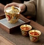 Dehua Gilded Tea Sets – Handcrafted High‑Fire Ceramics, 24K Gold Interior, Traditional Motifs, Complete Gift Box
