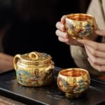 Dehua Gilded Tea Sets – Handcrafted High‑Fire Ceramics, 24K Gold Interior, Traditional Motifs, Complete Gift Box
