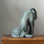 The Comforting Tiger – Handcrafted Solid Brass Sculpture, The Relaxed King, Auspicious Zodiac Art