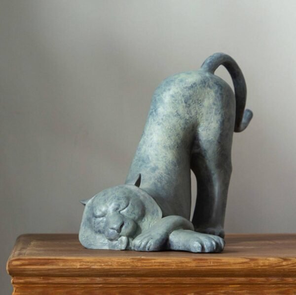 The Comforting Tiger – Handcrafted Solid Brass Sculpture, The Relaxed King, Auspicious Zodiac Art