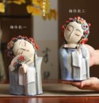 Peking Opera Ladies – Handcrafted Shiwan Ceramic Figurines, “Theatrical Elegance”, Two Styles & Pair, Intangible Cultural Heritage