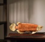 Golden Arowana – Handcrafted Solid Brass Sculpture, “The Dragon of Prosperity”