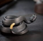 The Rattlesnake Pen Holder – Handcrafted Solid Brass Desk Sculpture, “Extraordinary”