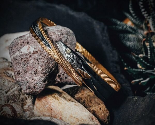 The Hairtail Bracelet – Handcrafted Stainless Steel Bangle, “Grace Under Pressure,” Adjustable Fit, Two Sizes