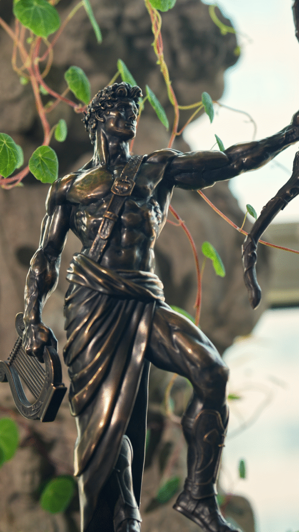 Apollo – Handcrafted Solid Silicon Bronze Sculpture, “God of Light”, Greek Mythology