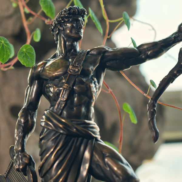 Apollo – Handcrafted Solid Silicon Bronze Sculpture, “God of Light”, Greek Mythology