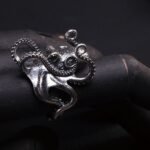 Octopus Ring, Handcrafted 925 Sterling Silver with Black Onyx, “Bright Future Within Reach”, Adjustable Unisex Band