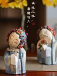 Peking Opera Ladies – Handcrafted Shiwan Ceramic Figurines, “Theatrical Elegance”, Two Styles & Pair, Intangible Cultural Heritage