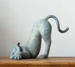 The Comforting Tiger – Handcrafted Solid Brass Sculpture, The Relaxed King, Auspicious Zodiac Art