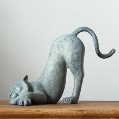 The Comforting Tiger – Handcrafted Solid Brass Sculpture, The Relaxed King, Auspicious Zodiac Art