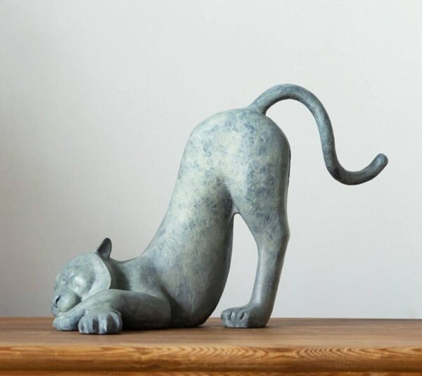 The Comforting Tiger – Handcrafted Solid Brass Sculpture, The Relaxed King, Auspicious Zodiac Art