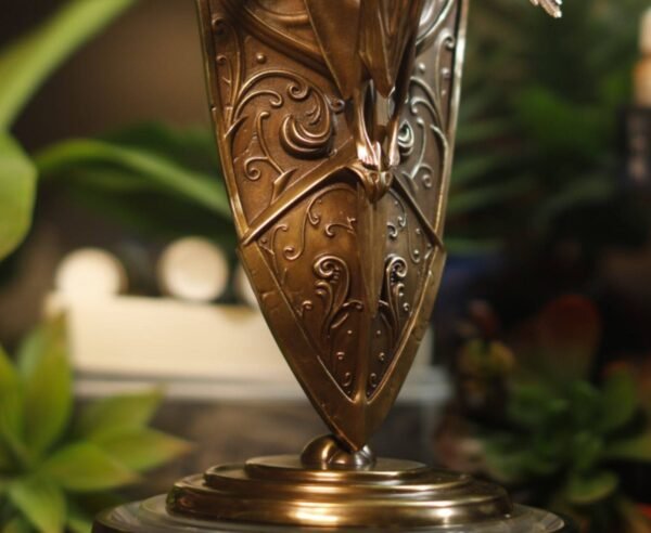 Valkyrie's Grace – Handcrafted Solid Bronze & Copper Sculpture, “Wings of the Chooser”, Removable Sword, Wall or Desk Display