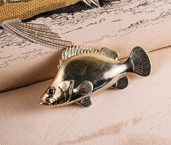 The Fish Brooch – Handcrafted Solid Brass & White Copper, “Auspicious Emblem”