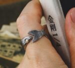 The Fish Ring – Handcrafted 925 Sterling Silver & 18K Gold, “What You Mean to Me”, Adjustable Unisex Band