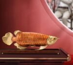 Golden Arowana – Handcrafted Solid Brass Sculpture, “The Dragon of Prosperity”