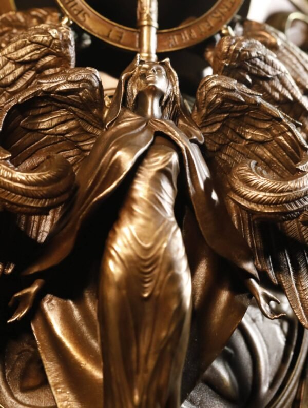 Valkyrie's Grace – Handcrafted Solid Bronze & Copper Sculpture, “Wings of the Chooser”, Removable Sword, Wall or Desk Display