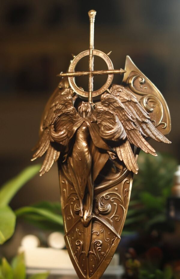 Valkyrie's Grace – Handcrafted Solid Bronze & Copper Sculpture, “Wings of the Chooser”, Removable Sword, Wall or Desk Display