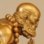 The Contemplative Bodhidharma (Daruma) – Handcrafted Solid Brass Sculpture, “The Silent Sage”, Meditation Gesture