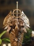 Valkyrie's Grace – Handcrafted Solid Bronze & Copper Sculpture, “Wings of the Chooser”, Removable Sword, Wall or Desk Display