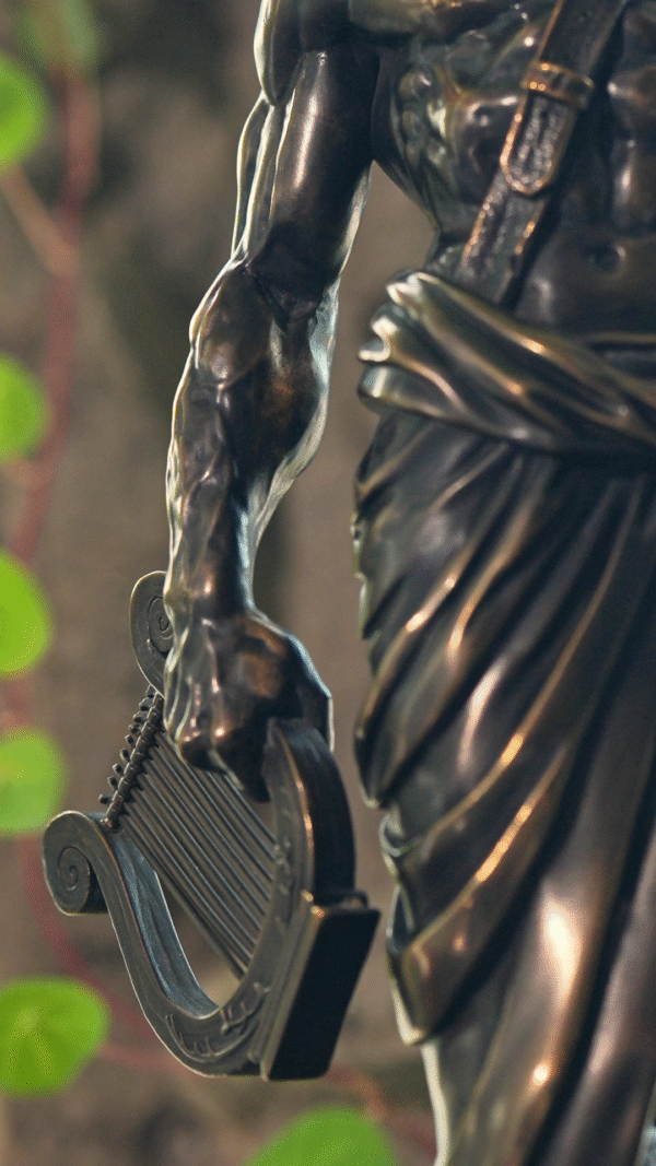 Apollo – Handcrafted Solid Silicon Bronze Sculpture, “God of Light”, Greek Mythology