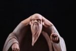 Laozi – Handcrafted Zisha Clay Sculpture, “The Sage of Tao”, One Hand to Heaven, One Hand to Earth, Zen Art for Study & Office