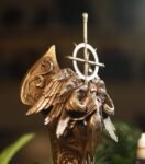 Valkyrie's Grace – Handcrafted Solid Bronze & Copper Sculpture, “Wings of the Chooser”, Removable Sword, Wall or Desk Display