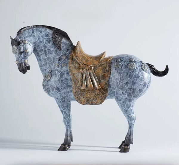 Tang Horse – Handcrafted Solid Brass Sculpture, “Steed of Prosperity”, Tang Dynasty Aesthetic