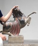 Ancient Stone Horse Collection – Handcrafted Qing Dynasty Style Sculptures, Antique Patina, Five Classic Forms for Desk & Garden