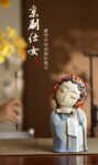 Peking Opera Ladies – Handcrafted Shiwan Ceramic Figurines, “Theatrical Elegance”, Two Styles & Pair, Intangible Cultural Heritage