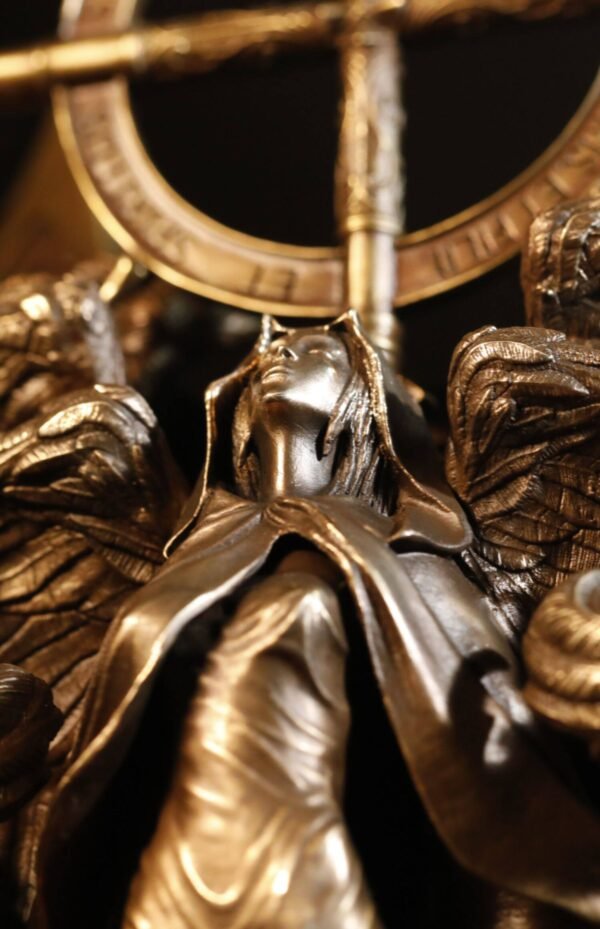 Valkyrie's Grace – Handcrafted Solid Bronze & Copper Sculpture, “Wings of the Chooser”, Removable Sword, Wall or Desk Display