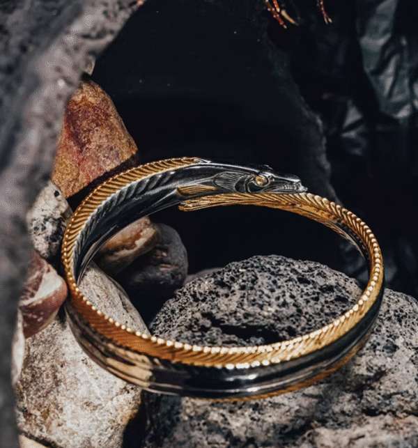 The Hairtail Bracelet – Handcrafted Stainless Steel Bangle, “Grace Under Pressure,” Adjustable Fit, Two Sizes