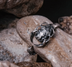 The Scorpion Tail Ring – Handcrafted 925 Sterling Silver, “Thorns Out, Softness In,” Adjustable Unisex Band