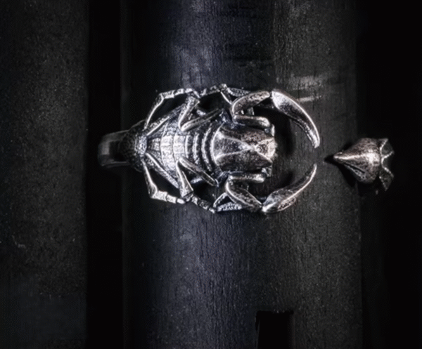 The Scorpion Tail Ring – Handcrafted 925 Sterling Silver, “Thorns Out, Softness In,” Adjustable Unisex Band