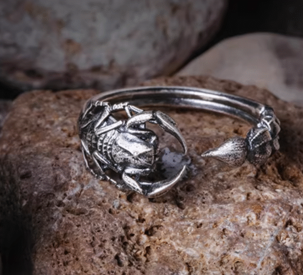The Scorpion Tail Ring – Handcrafted 925 Sterling Silver, “Thorns Out, Softness In,” Adjustable Unisex Band