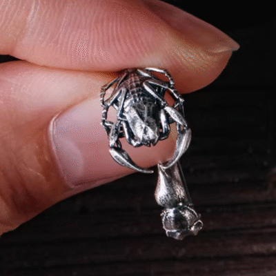 The Scorpion Tail Ring – Handcrafted 925 Sterling Silver, “Thorns Out, Softness In,” Adjustable Unisex Band