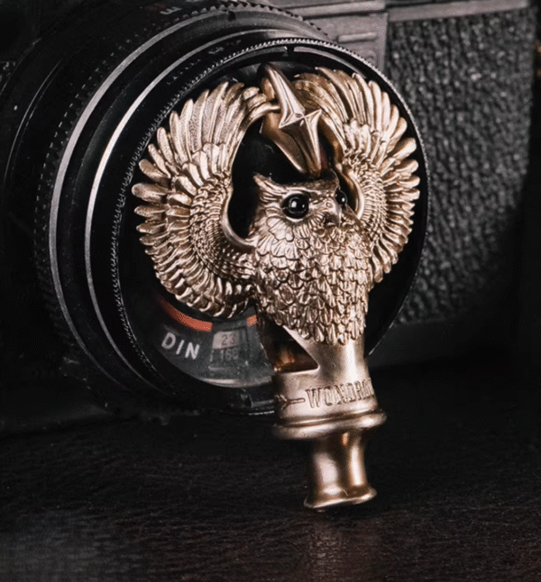 The Owl Whistle – Handcrafted Solid Brass Keychain, “The Sentinel’s Call”