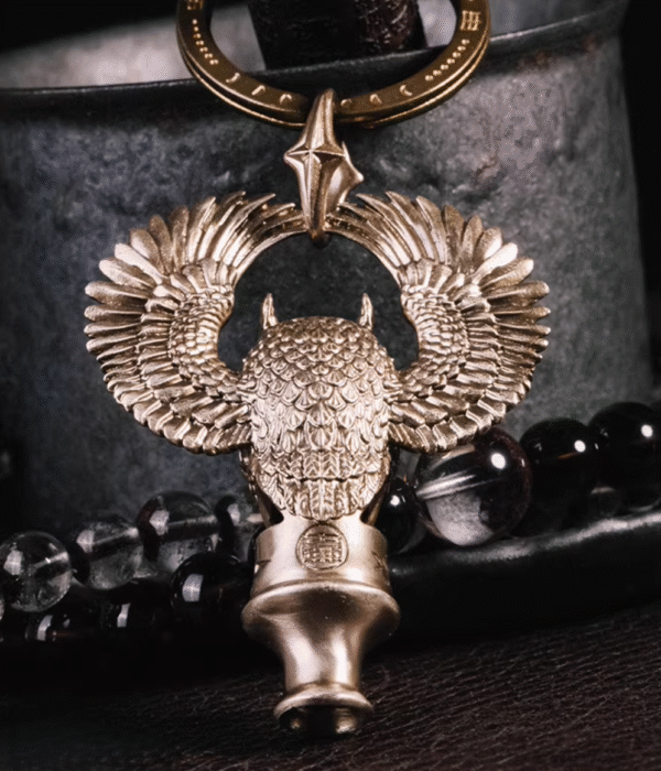 The Owl Whistle – Handcrafted Solid Brass Keychain, “The Sentinel’s Call”