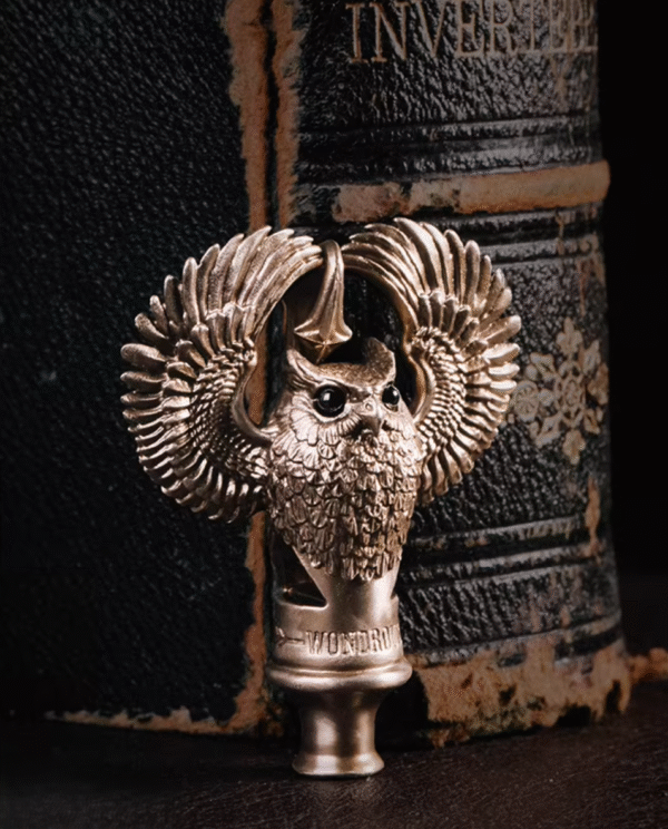 The Owl Whistle – Handcrafted Solid Brass Keychain, “The Sentinel’s Call”