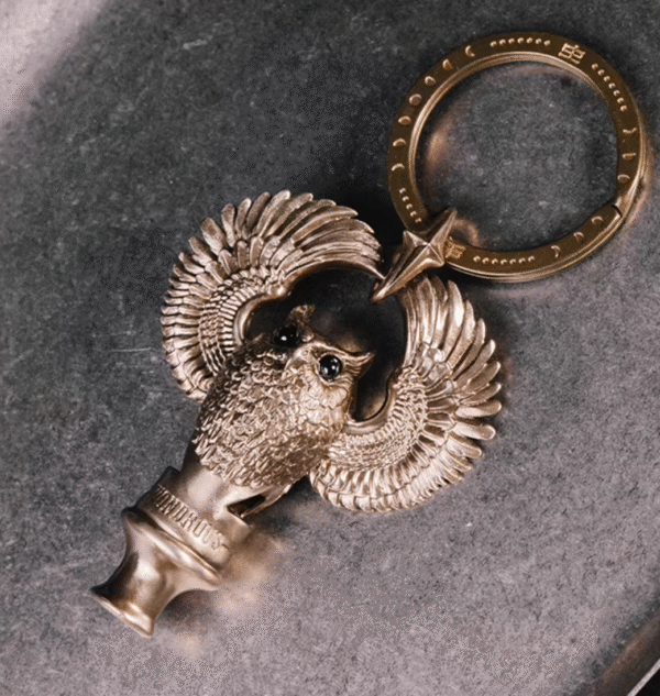 The Owl Whistle – Handcrafted Solid Brass Keychain, “The Sentinel’s Call”