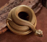 The Rattlesnake Pen Holder – Handcrafted Solid Brass Desk Sculpture, “Extraordinary”