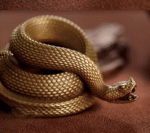 The Rattlesnake Pen Holder – Handcrafted Solid Brass Desk Sculpture, “Extraordinary”