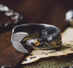 The Fish Ring – Handcrafted 925 Sterling Silver & 18K Gold, “What You Mean to Me”, Adjustable Unisex Band