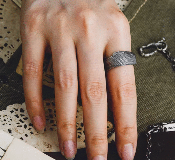 The Fish Ring – Handcrafted 925 Sterling Silver & 18K Gold, “What You Mean to Me”, Adjustable Unisex Band