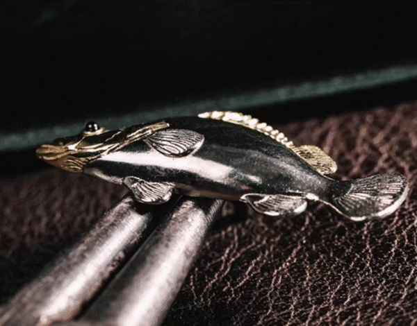 The Fish Brooch – Handcrafted Solid Brass & White Copper, “Auspicious Emblem”